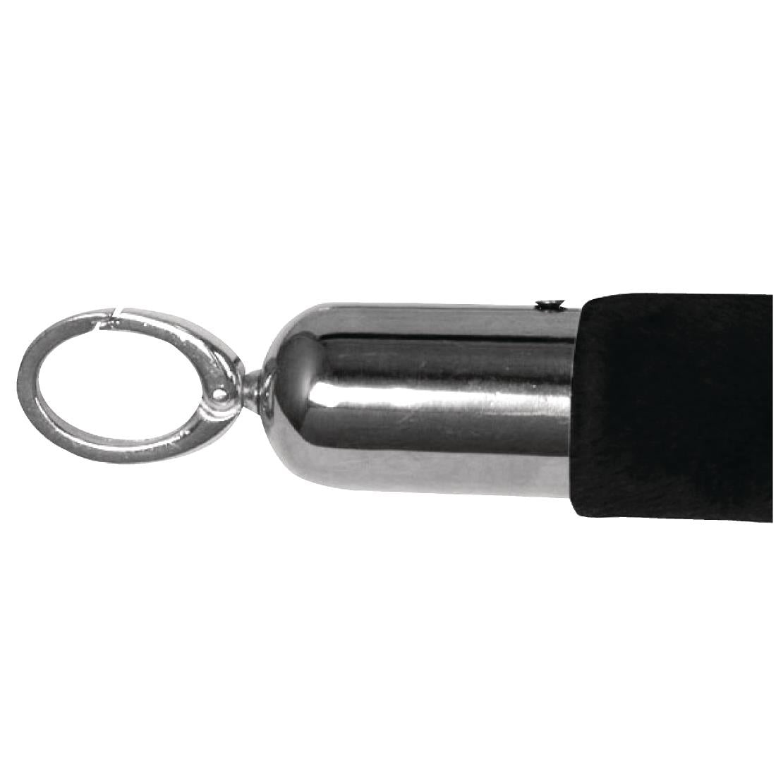 Bolero Black Barrier Rope with Stainless Steel Ends 1.5m