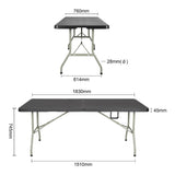 Bolero Rectangular Centre Folding Table 6ft Black