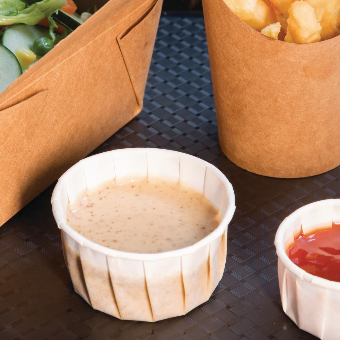 4 Aces Recyclable Paper Sauce Pots Large 4oz (250 Pack)