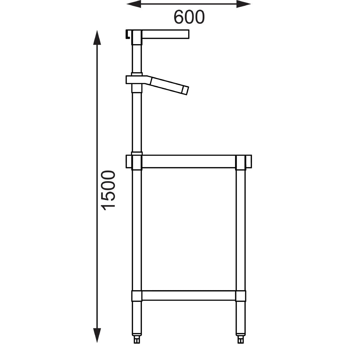 Vogue Stainless Steel Prep Station with Gantry 1500x600