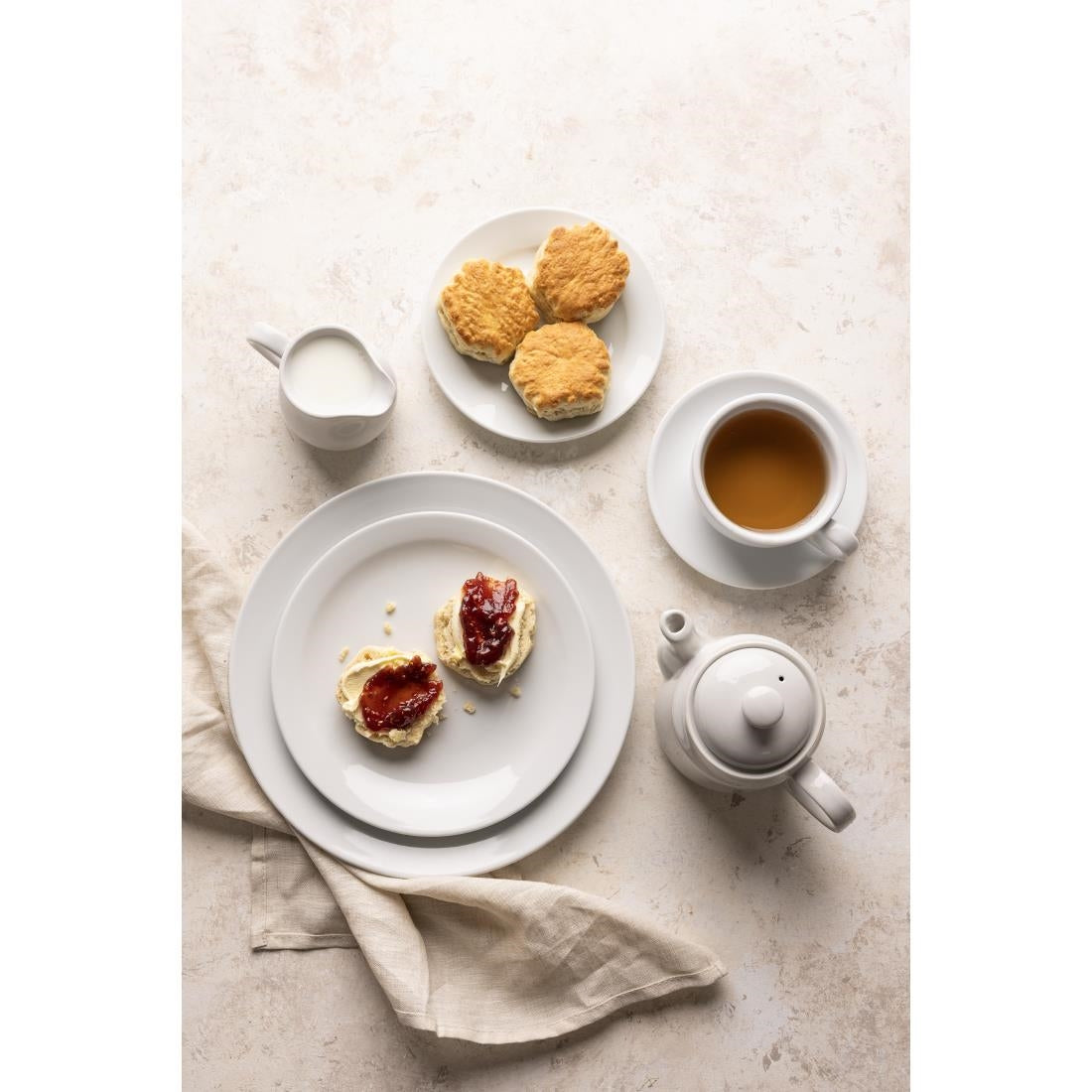 Olympia Athena Wide Rimmed Plates 254mm (4 Pack)