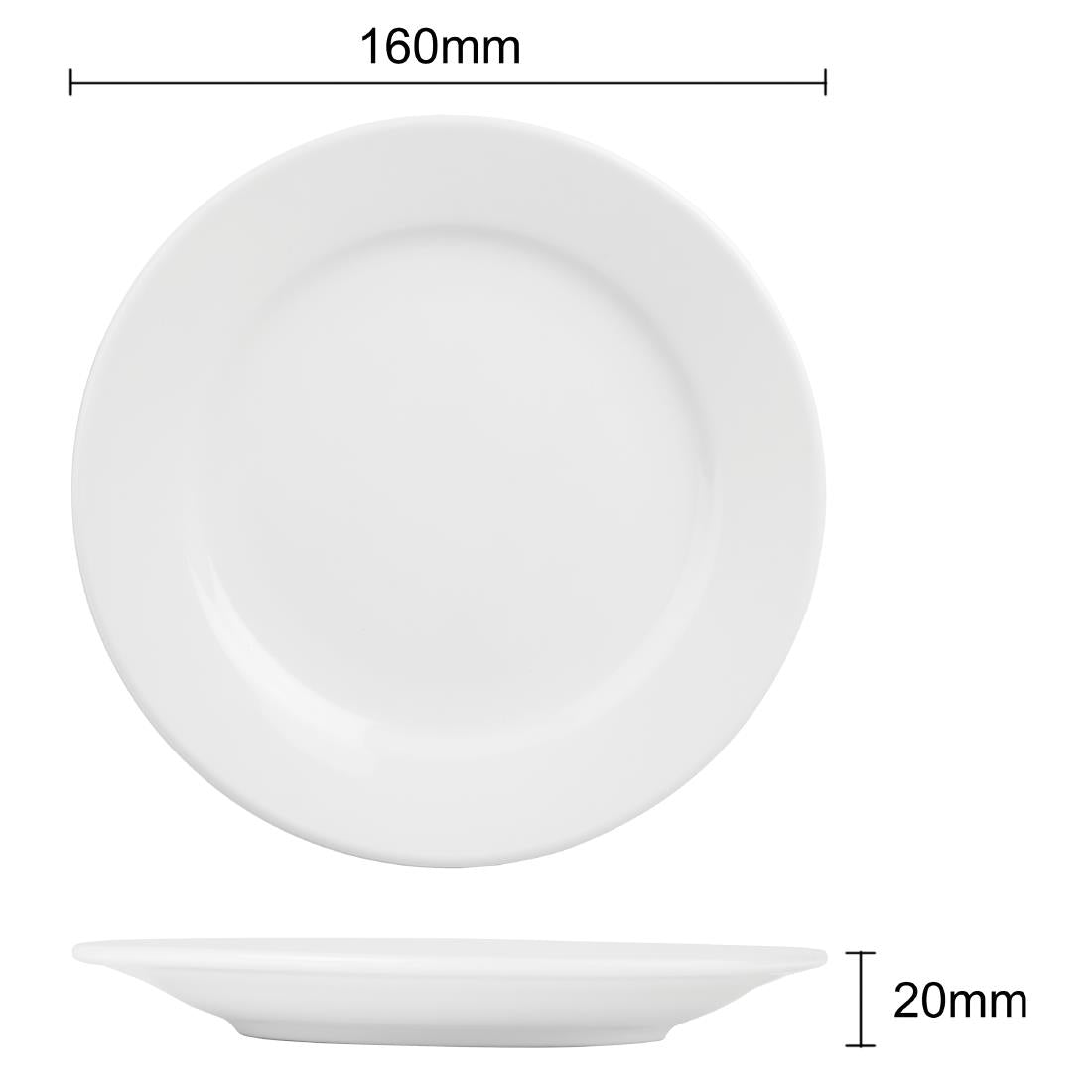 Olympia Athena Wide Rimmed Plates 165mm (12 Pack)