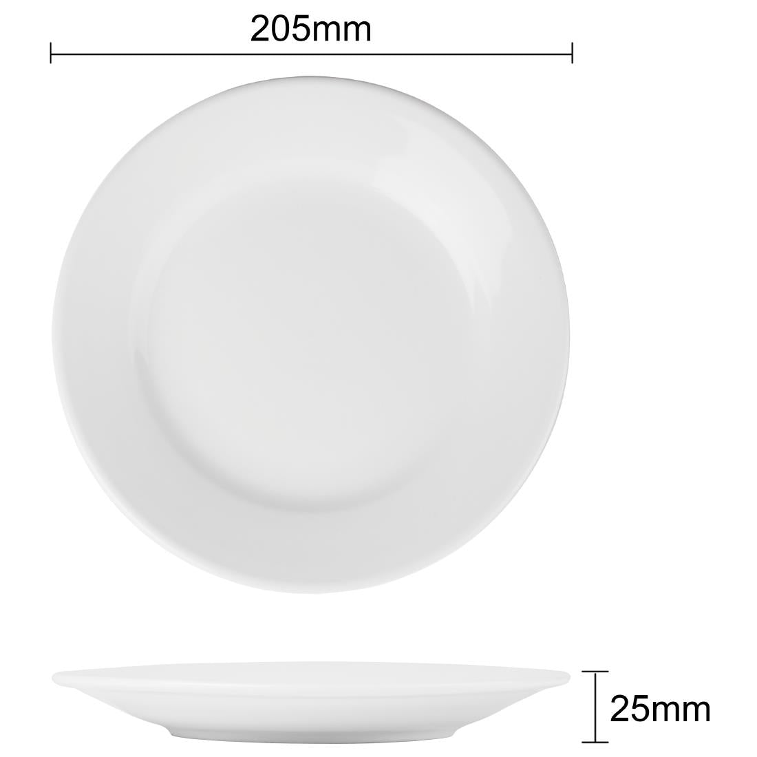 Olympia Athena Wide Rimmed Plates 202mm (12 Pack)