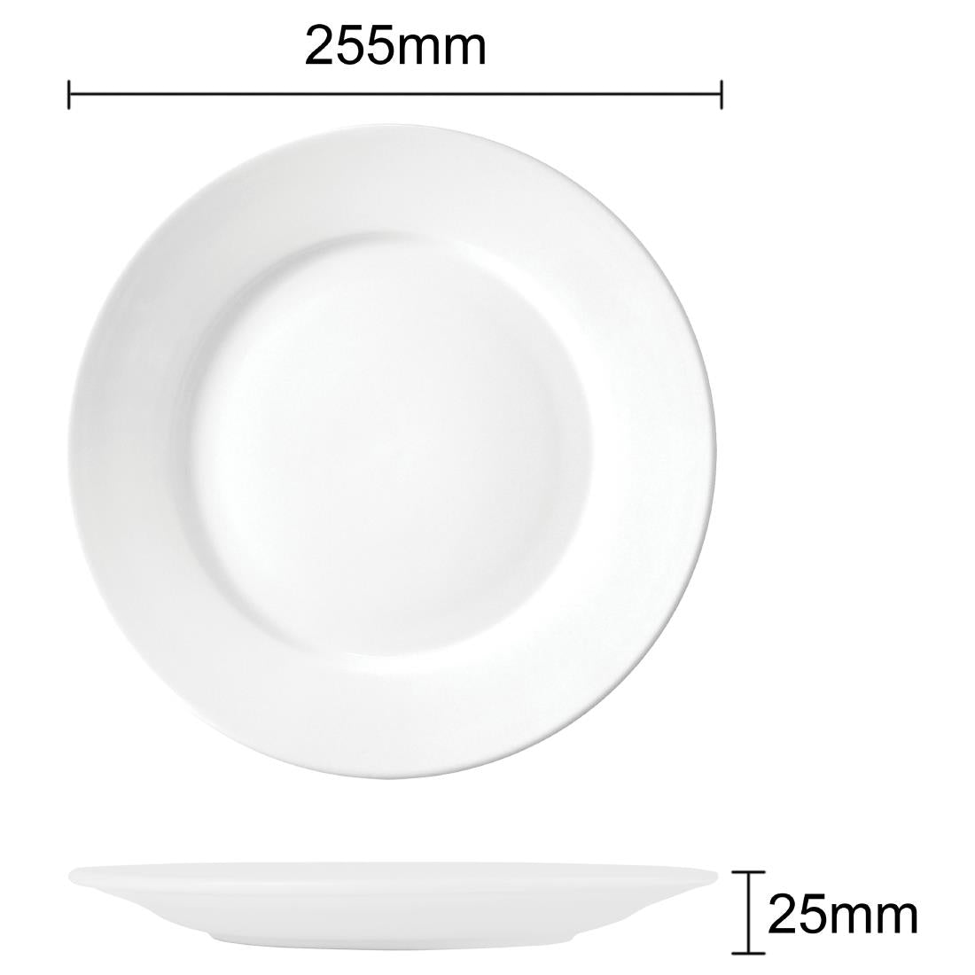 Olympia Athena Wide Rimmed Plates 254mm (4 Pack)