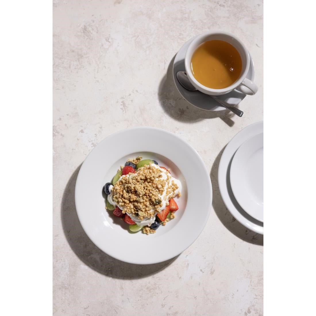 Olympia Athena Rimmed Soup and Pasta Bowls 228mm (6 Pack)