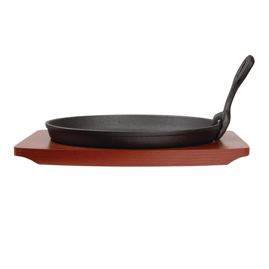 Olympia Cast Iron Round Sizzler with Wooden Stand 22cm