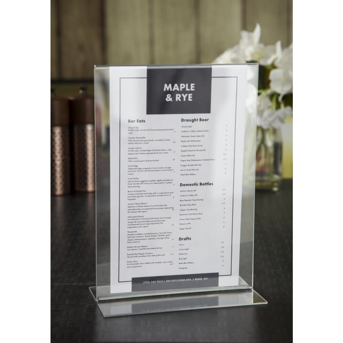 Upright Acrylic Menu Holder A5