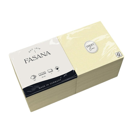 Fasana Dinner Napkin Cr�me 40x40cm 3ply 1/4 Fold (Pack of 1000)