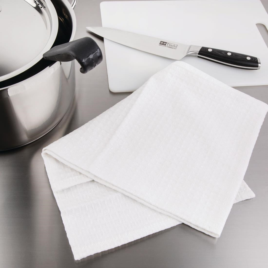 Vogue Cloths White Honeycomb Weave (Pack of 10)
