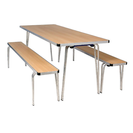 Gopak Contour Stacking Bench Oak Effect 6ft