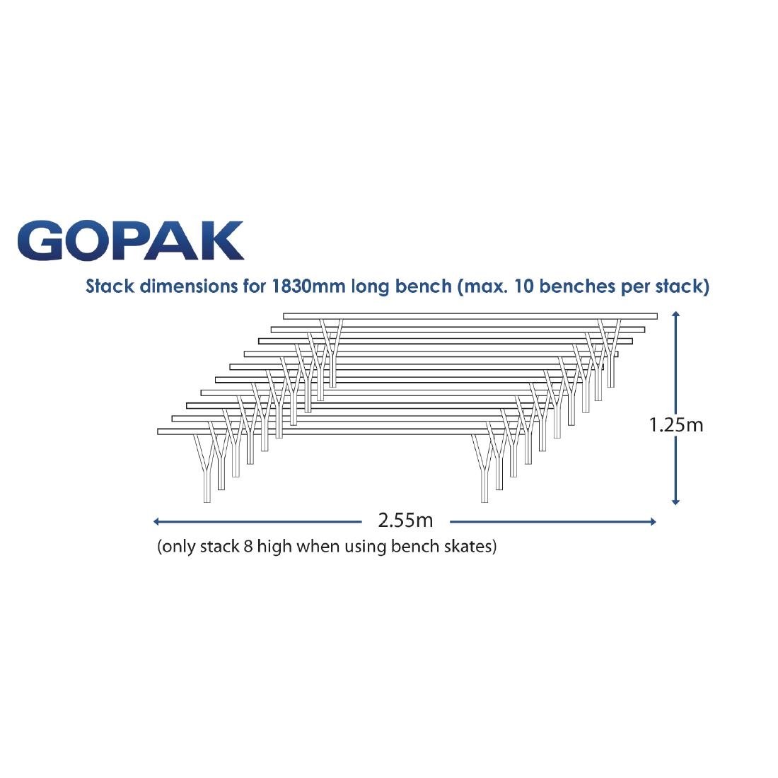 Gopak Contour Stacking Bench Oak Effect 6ft