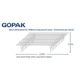 Gopak Contour Stacking Bench Oak Effect 6ft