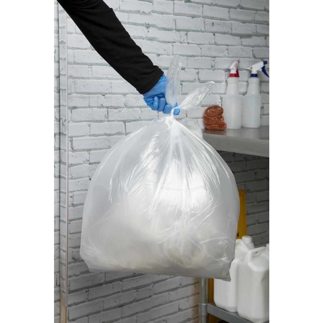 Jantex Light Duty Bin Bags Clear 10kg 80Ltr (200 Pack)