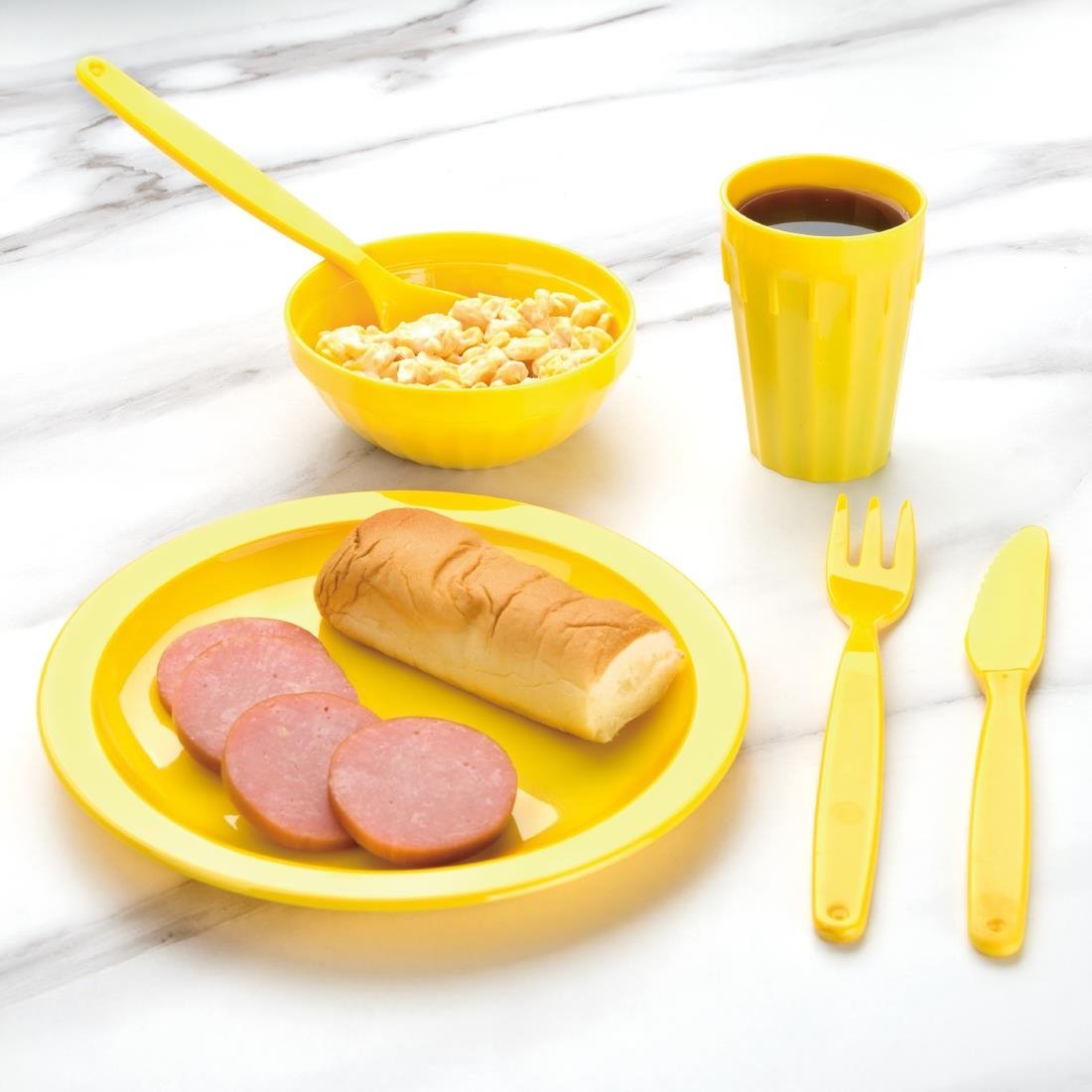 Olympia Kristallon Polypropylene Plates Yellow 230mm (12 pack)