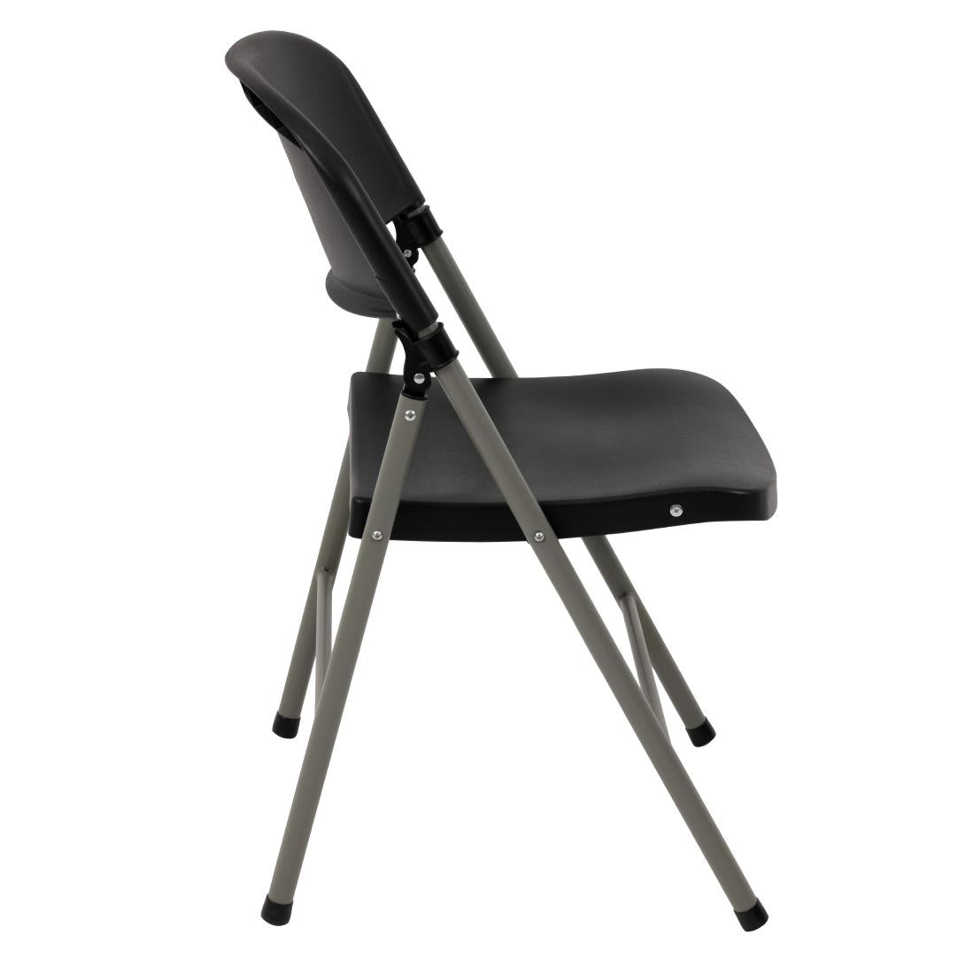 Bolero Foldaway Utility Chairs Black (2 Pack)