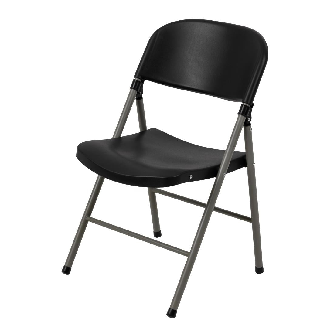 Bolero Foldaway Utility Chairs Black (2 Pack)