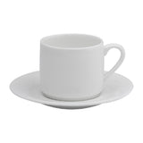 Elia Glacier Fine China Espresso Cups Saucers 115mm (6 Pack)