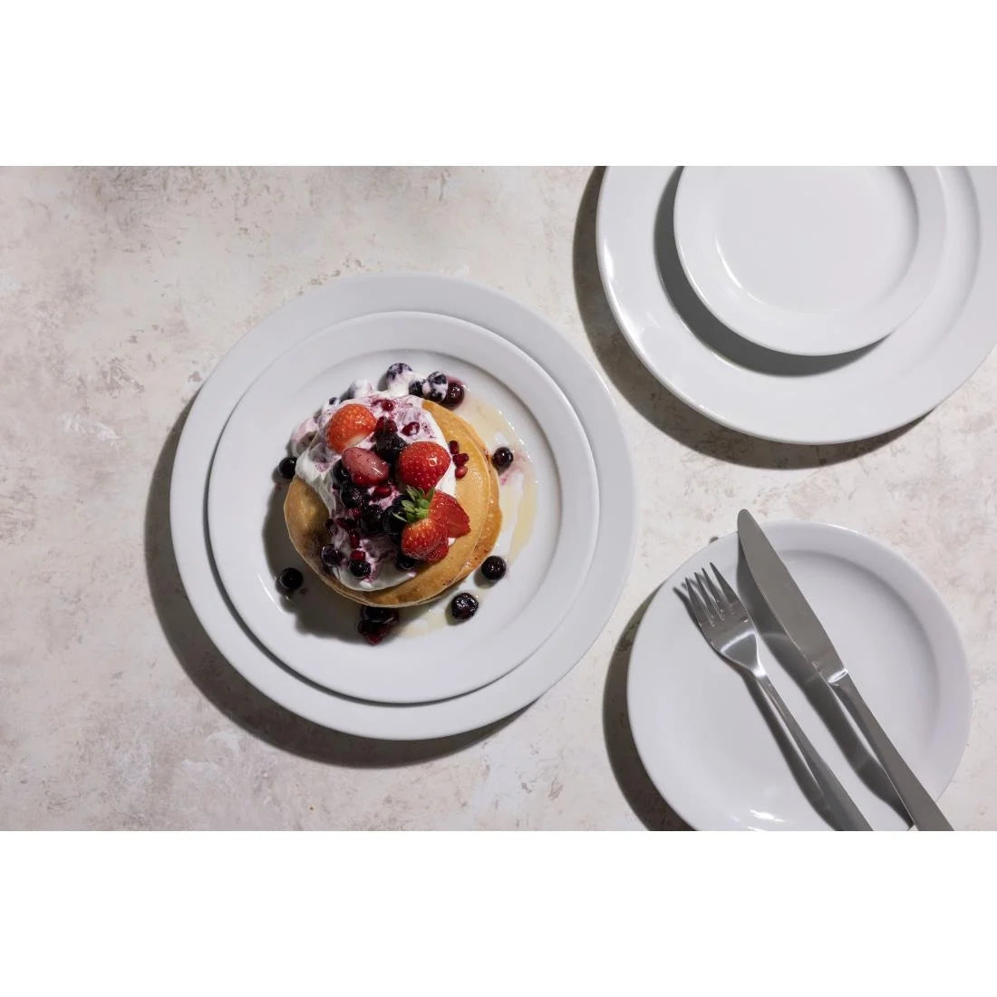 Olympia Athena Narrow Rimmed Plates 165mm (12 Pack)