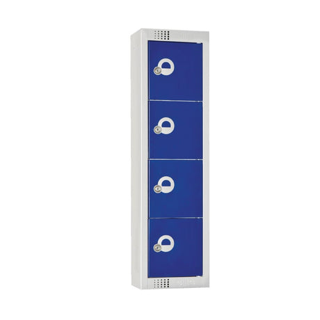 Elite Personal Effects Locker 4 Door Blue Padlock