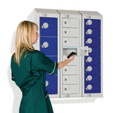 Elite Personal Effects Locker 4 Door Grey Camlock Sloping Top