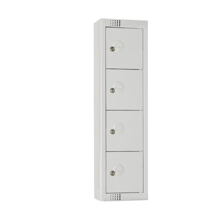 Elite Personal Effects Locker 4 Door Grey Camlock