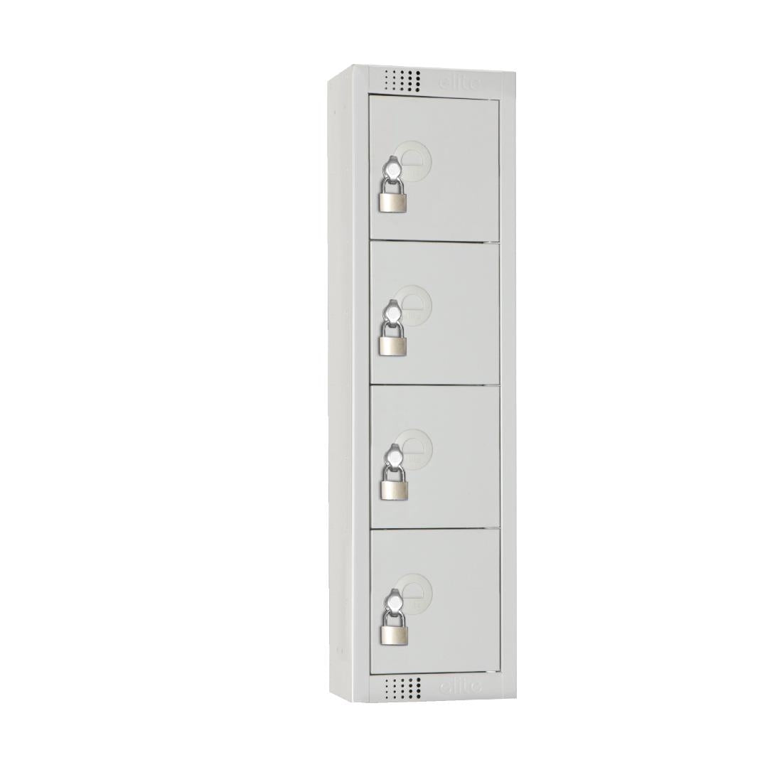 Elite Personal Effects Locker 4 Door Grey Padlock