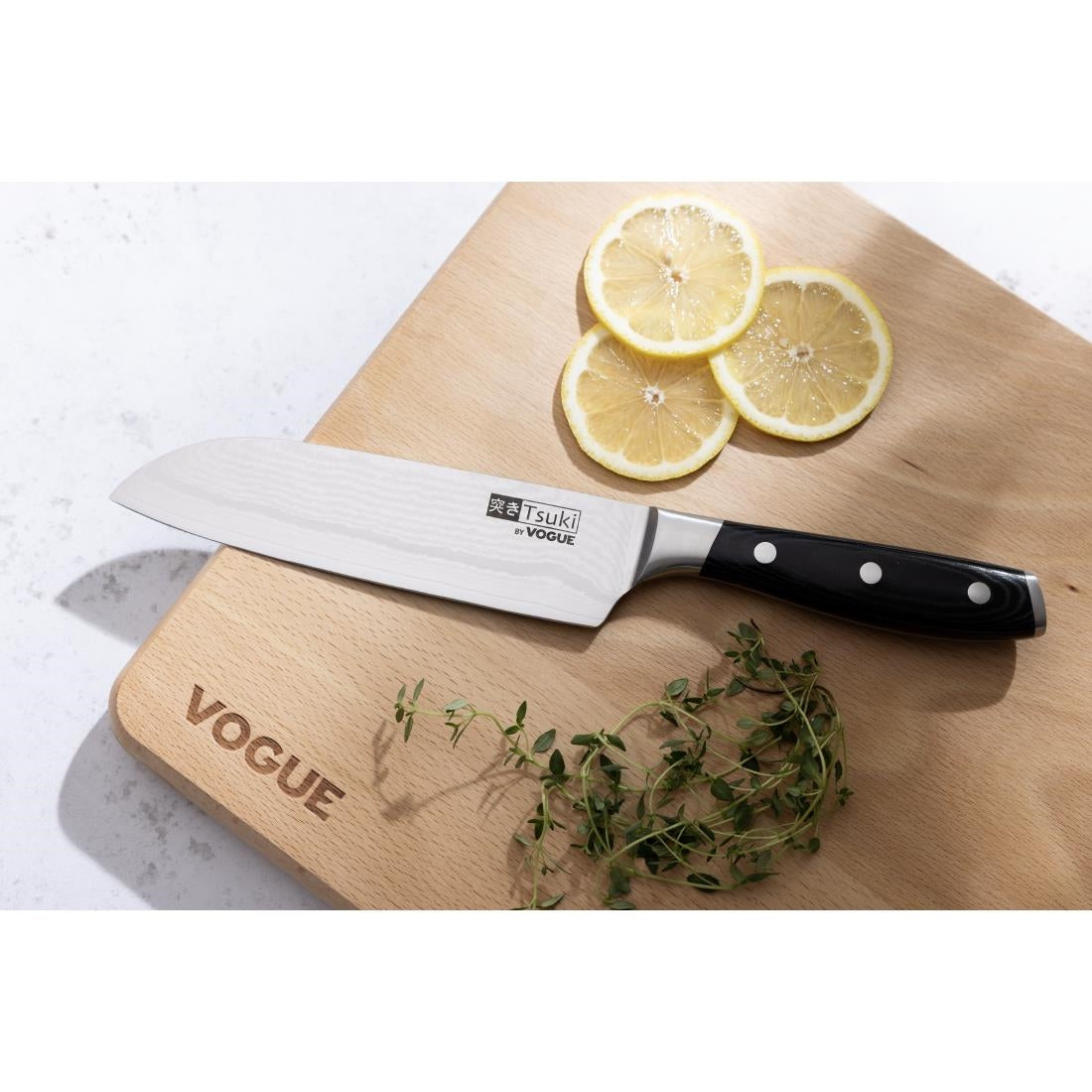 Vogue Tsuki Series 7 Santoku Knife Black 14.3cm