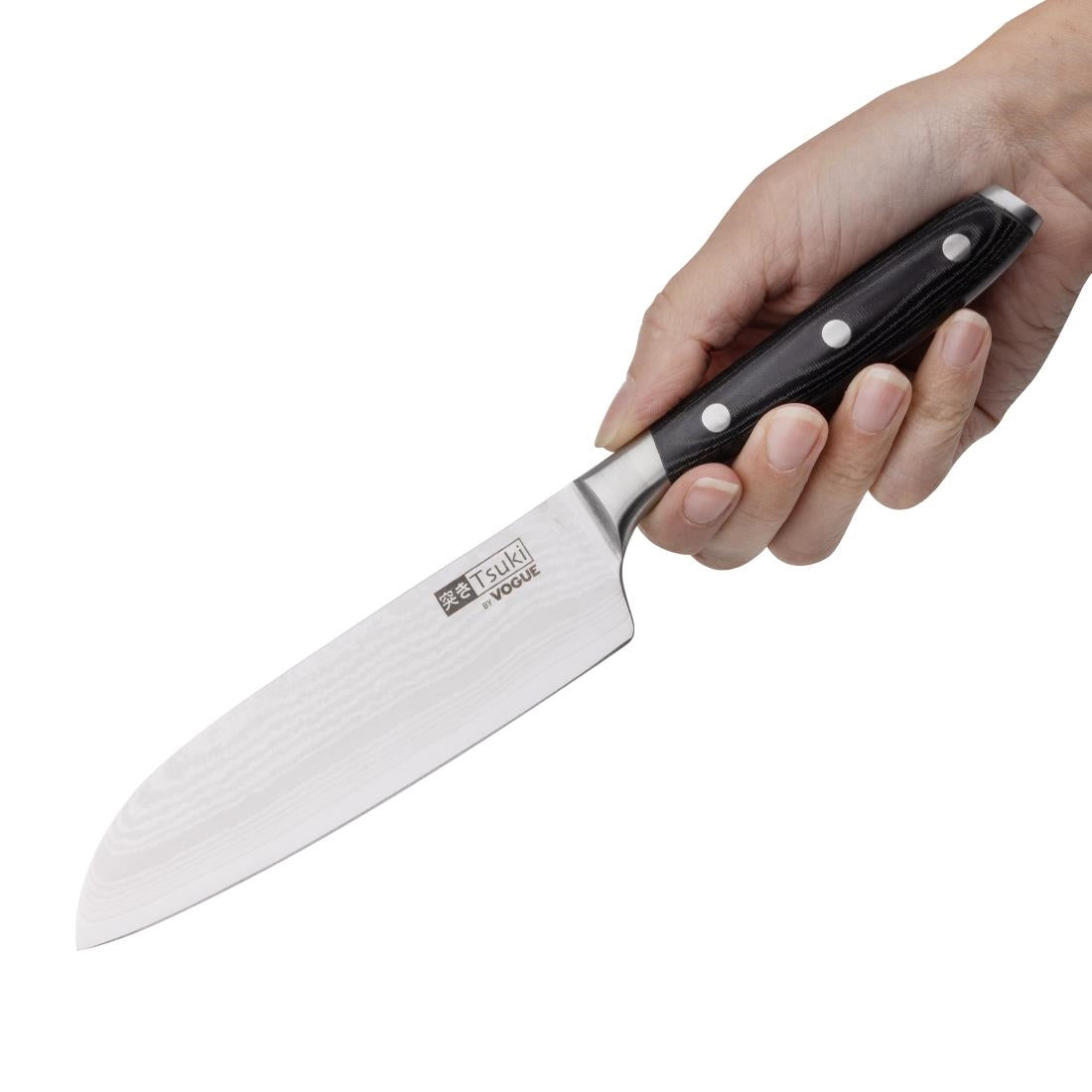 Vogue Tsuki Series 7 Santoku Knife Black 14.3cm