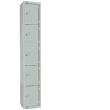 Elite Five Door Padlock Locker with Sloping Top Grey