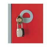 Elite Five Door Padlock Locker with Sloping Top Red