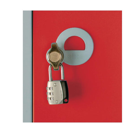 Elite Five Door Padlock Locker with Sloping Top Red