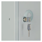 Elite Five Door Camlock Locker with Sloping Top Grey