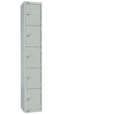 Elite Five Door Camlock Locker with Sloping Top Grey