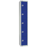 Elite Five Door Coin Return Locker Blue