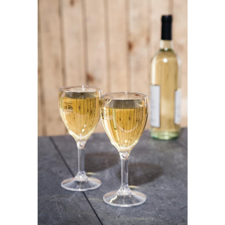 BBP Polycarbonate Wine Glasses 255ml CE Marked at 175ml (12 Pack)