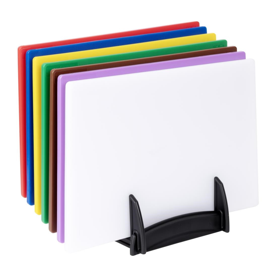 Hygiplas Low Density 7-Piece Chopping Board Set with Rack 450x300x10mm