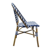 Bolero Parisian Style Rattan Side Chair Blue (Pack of 2)