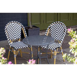 Bolero Round Steel Patterned Bistro Table Grey 600mm