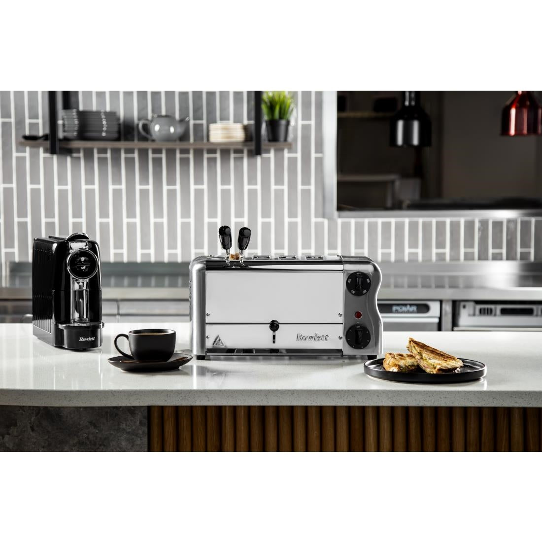 Rowlett Esprit 4 Slot Toaster Chrome w/2x Additional Elements & Sandwich Cage