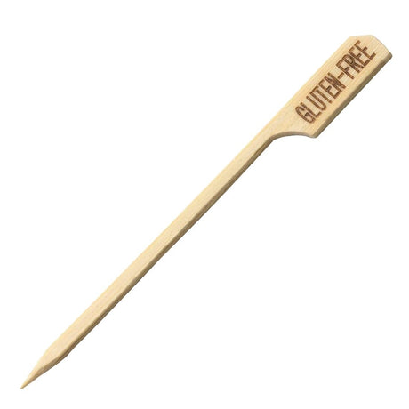 Tablecraft Gluten Free Bamboo Paddle Marker 3.5" (100 Pack)