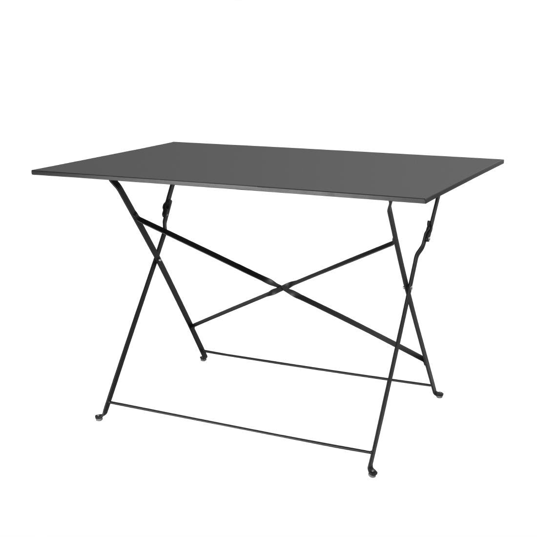 Bolero Perth Black Pavement Style Folding Table 1100x700mm