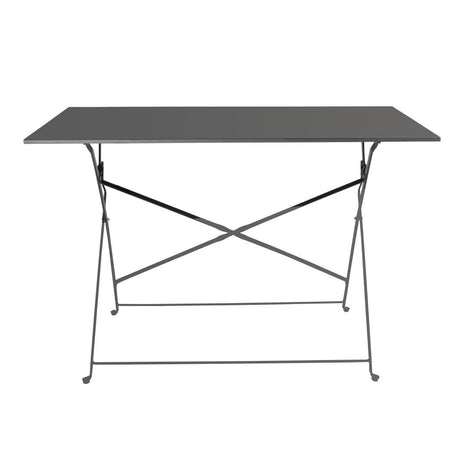 Bolero Perth Black Pavement Style Folding Table Rectangular 1100x700mm
