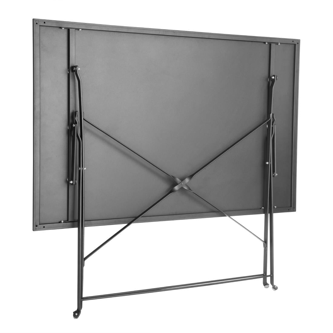 Bolero Perth Black Pavement Style Folding Table Rectangular 1100x700mm