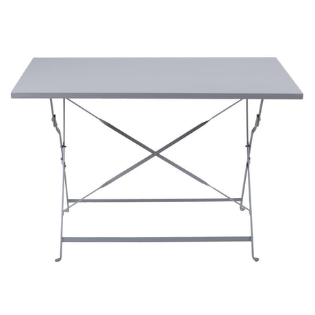 Bolero Perth Grey Pavement Style Folding Table Rectangular 1100x700mm