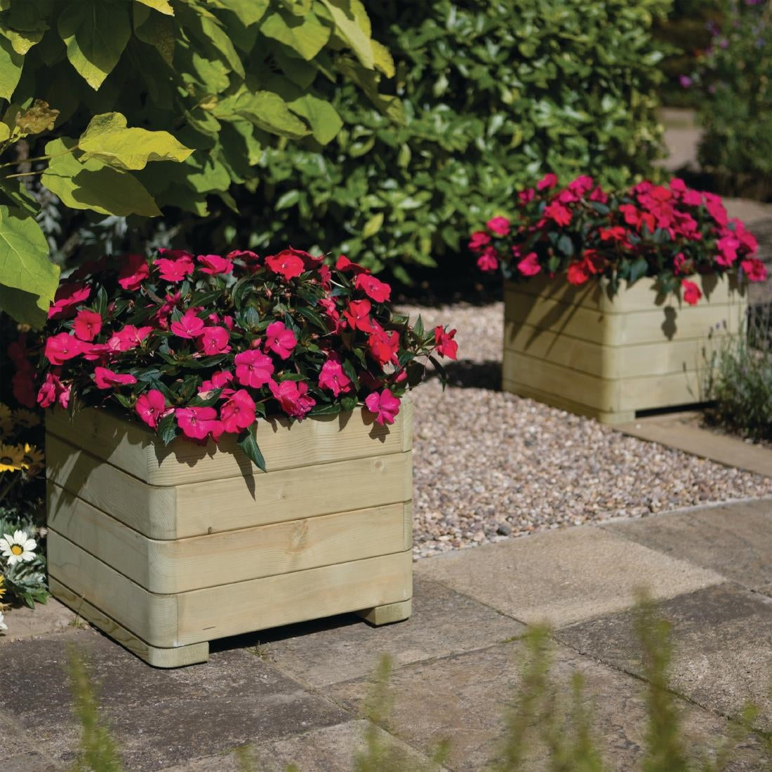 Rowlinson Marberry Layer Square Wooden Planter 50cm