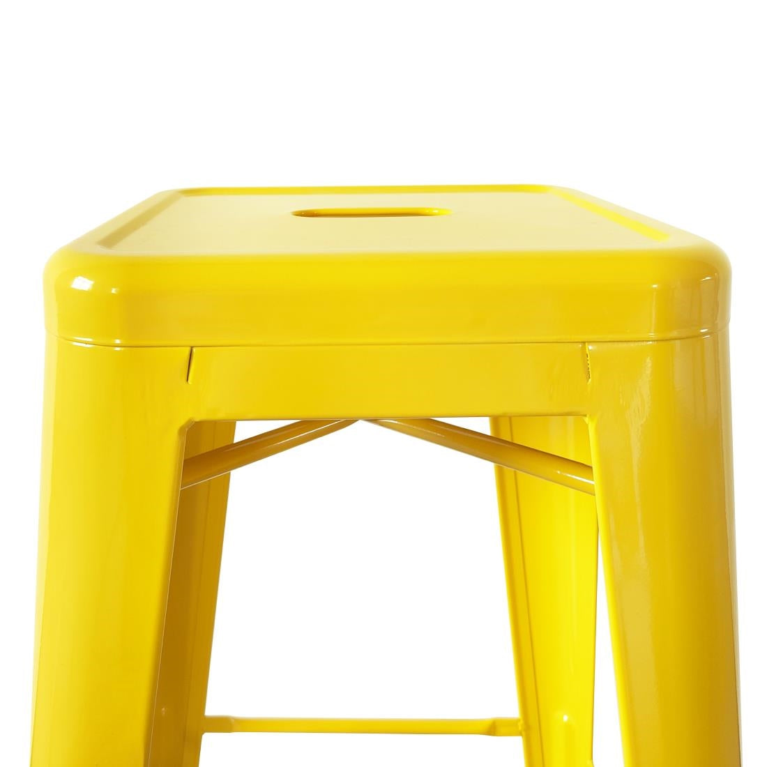 Bolero Bistro Yellow Steel High Stool (4 Pack)