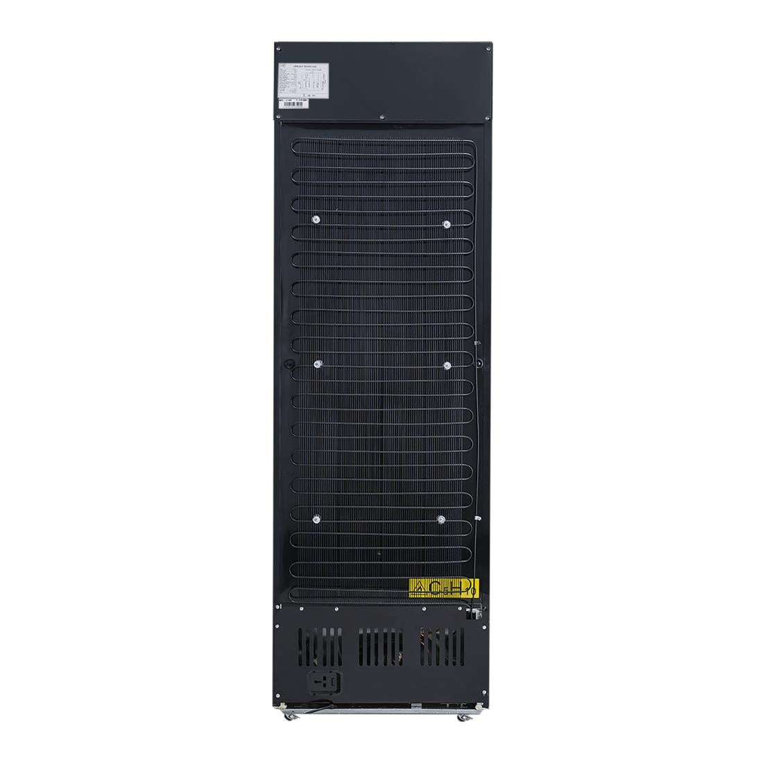 Nisbets Essentials Upright Display Cooler Black with Light Box - 354Ltr