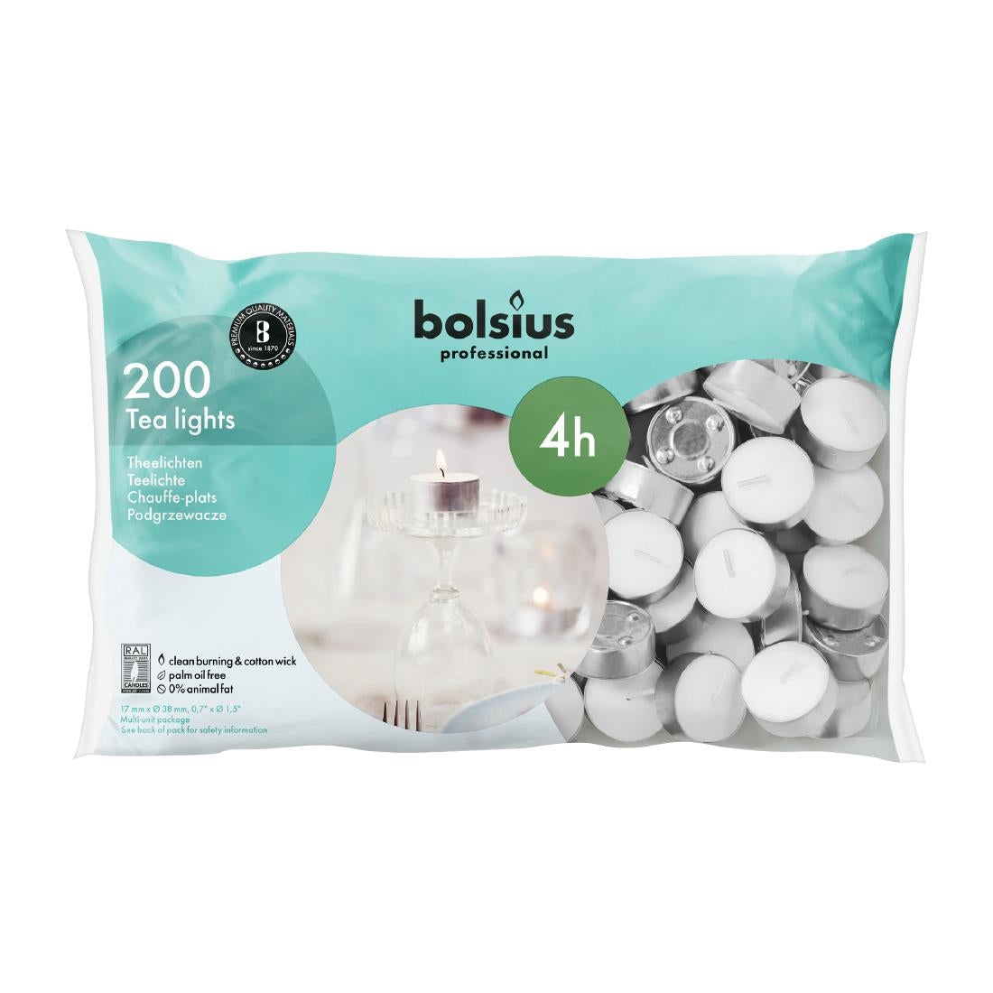 Bolsius Four-hour Tealights (Pack of 200)