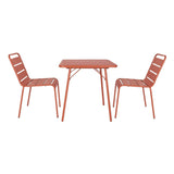 Bolero Amalfi Slatted Steel Side Chairs Terracotta (4 Pack)