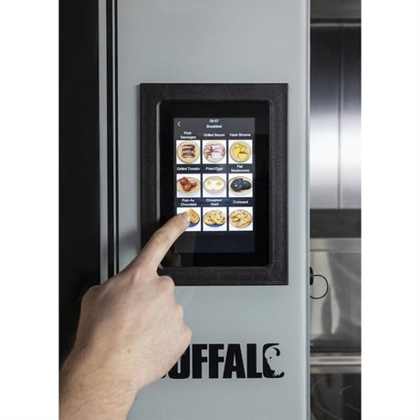 Buffalo Freestanding Smart Touchscreen Compact Combi Oven Ê6 x GN 1/1 with Installation Kit and Extraction Hood